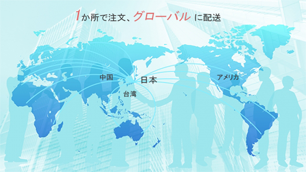 1か所で注文、グローバルに配送